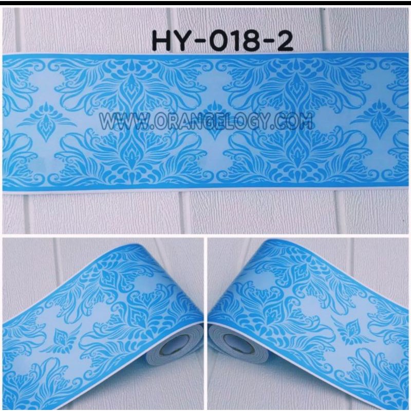 wall Border list batik biru