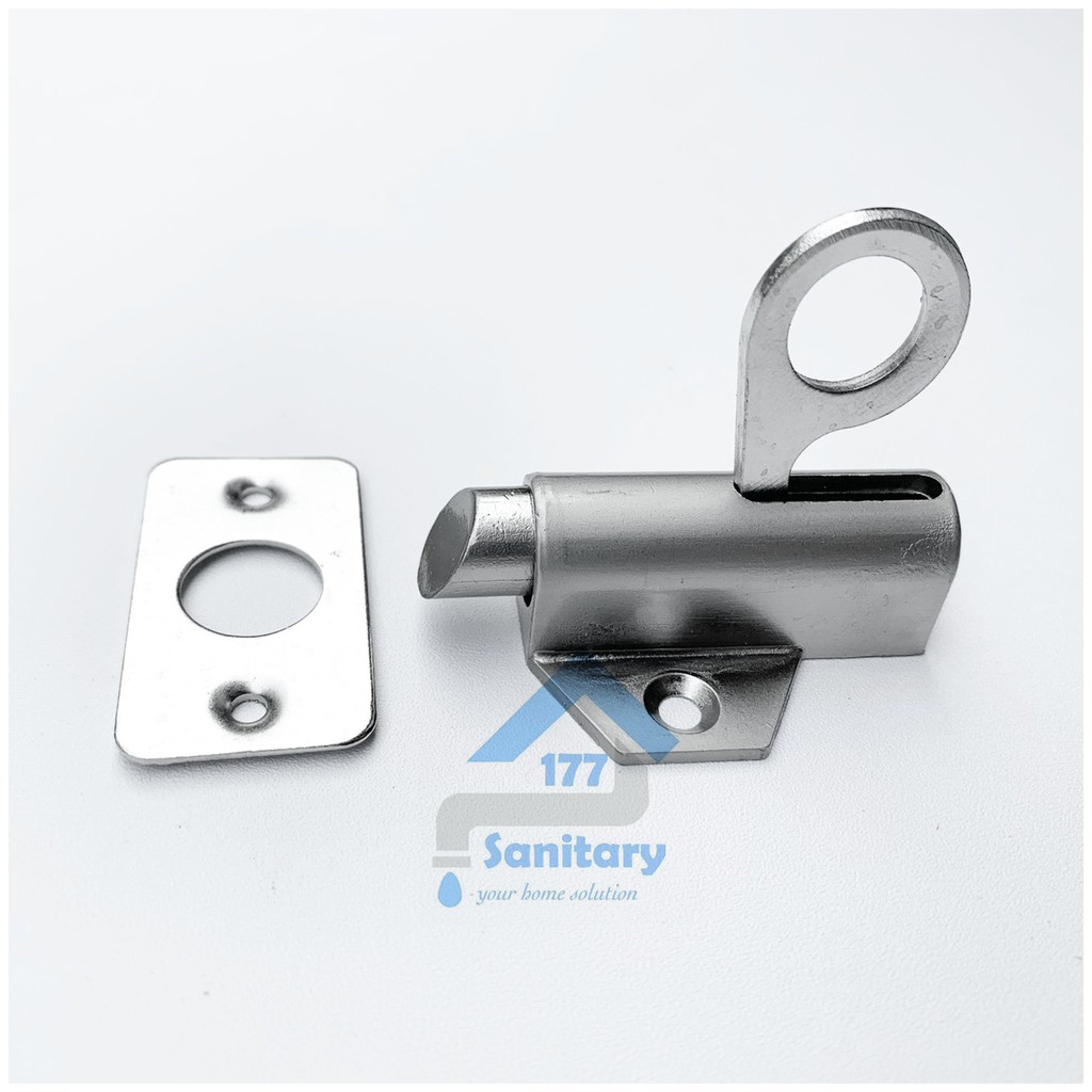 Spring Knife Gede HY- Slot selot Kodok grendel jendela spring knip kunci pengunci door lock silver gede /i30