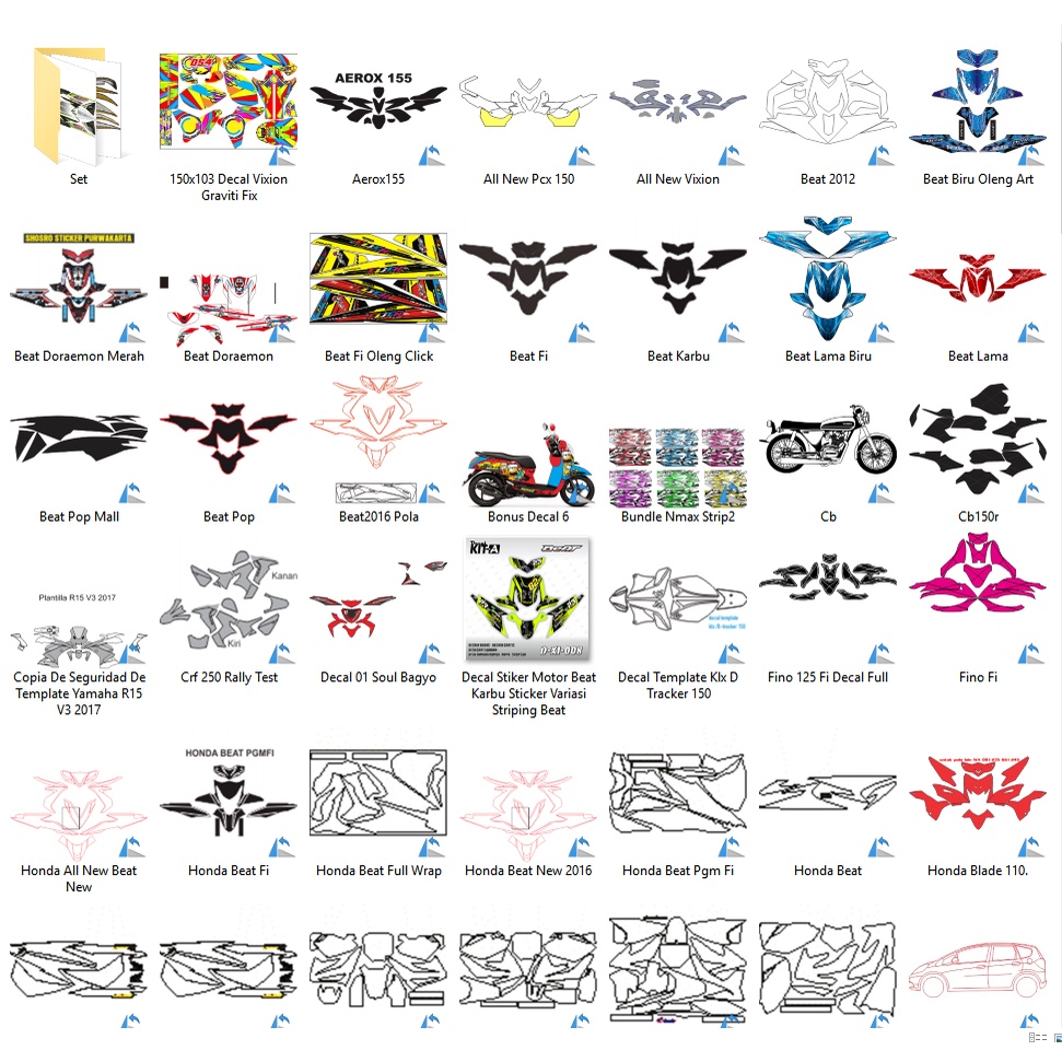 Motorcycle Decal Collection Vector Set - Coreldraw