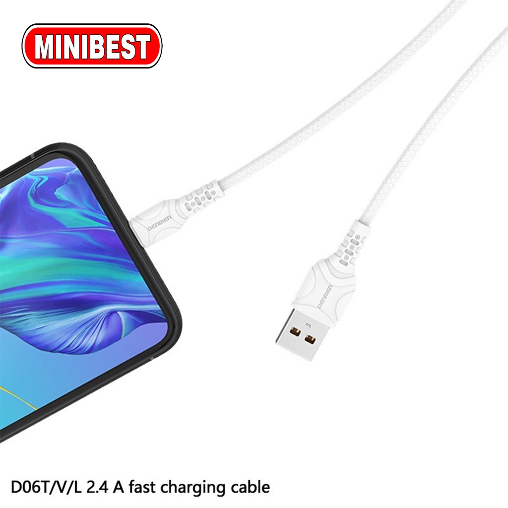 [MB] Kabel Data USB 2.4 D06V Cable with Male to USB Lightning, USB Data and Charger to USB Male