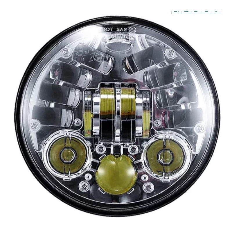 headlamp reflektor - lampu depan daymaker cobra predator 16 led ukuran 5,75 inch 75 watt dot sae dymaker high low beam costom motor classic jeep wrangler cocok untim motor harley davidson triump kawasaki w175 honda cb suzuki yamaha benneli mx rx king dll