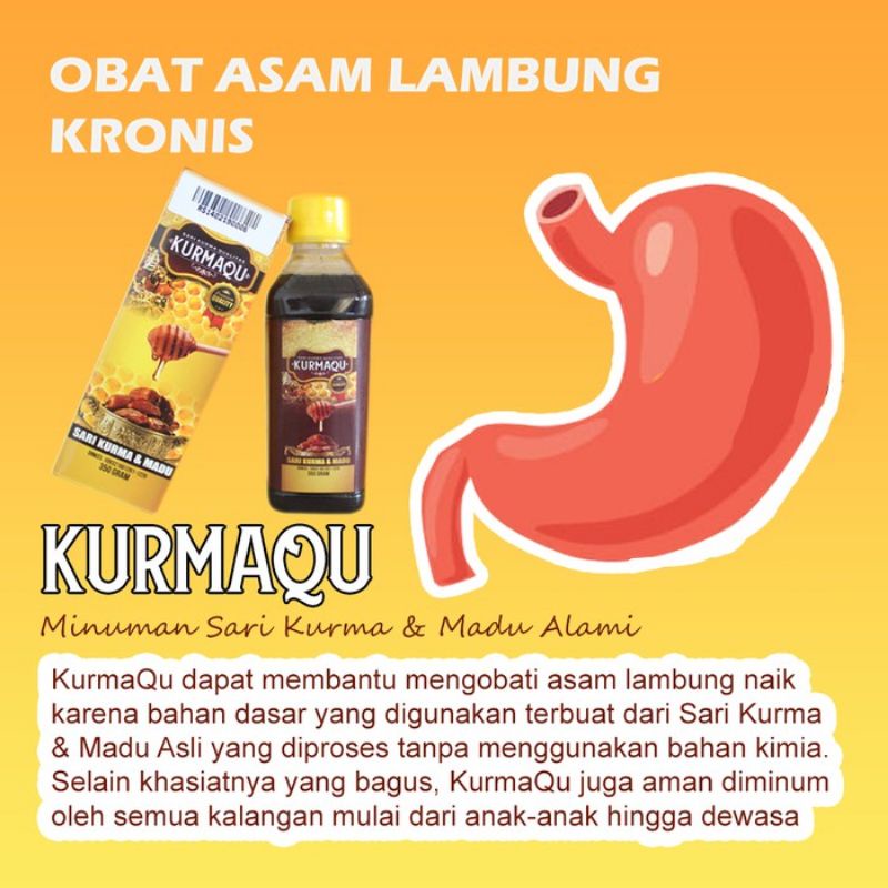 KurmaQu Sari Kurma dan Madu Original 350 gram - Obat Asam Lambung, Maag Kronis - Sari KurmaQu 100% ASLI