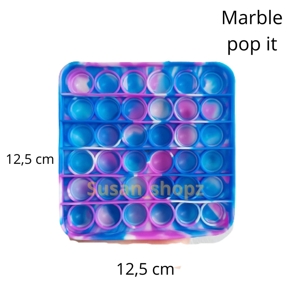 Pelangi Pop It Fidget Push Penghilang Stress dan Mepertajam  Sensorik Anak-162gr-Kotak Marble