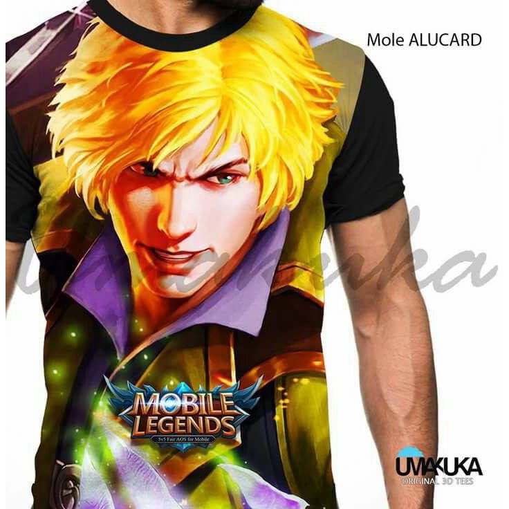 ML Alucard Skin 2 T-Shirt Kaos Baju 3D Karakter Mobile Legends Full Print Umakuka Original Murah