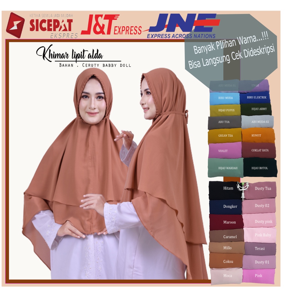 jilbab instan pasmina plisket bergo maryam hijab jumbo pashmina tali segi empat sport KHIMAR ALDA