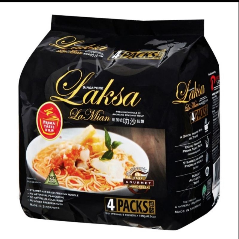 Mi Instan Prima Taste Laksa Lamian 4 x 185 Gram ( 1 Pack )