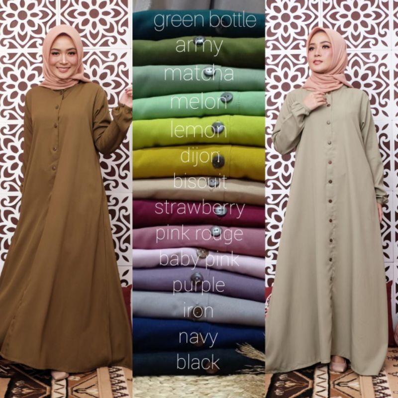 HAURA ABAYA Gamis Abaya Umroh Haji Kondangan By Rathanassa Gamis Kancing Murmer