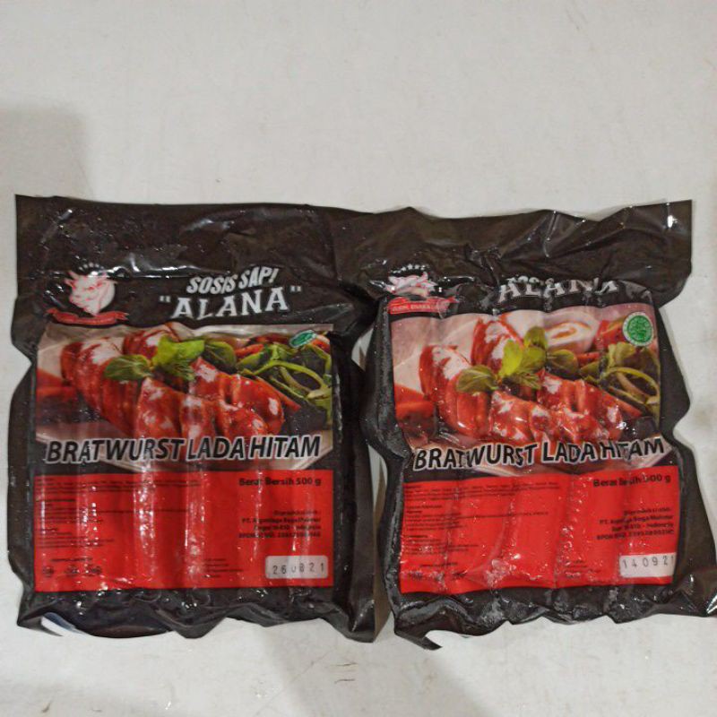 

Alana Dlanoe Sosis Sapi Lada Hitam isi 6/ Sosis Sapi Lada Hitam isi 10 500gr
