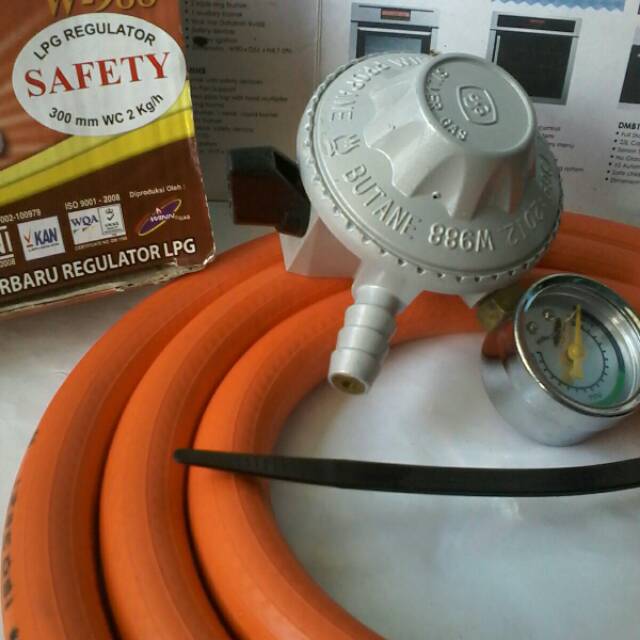 Regulator Lpg Safety gas Silver Winngas 998 otomatis selang kompor gas terbaik 3 lapis