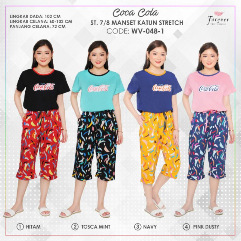Forever Sweet one set baju setelan one set forever sweet celana 7/8 Ekslusif 2in1 new