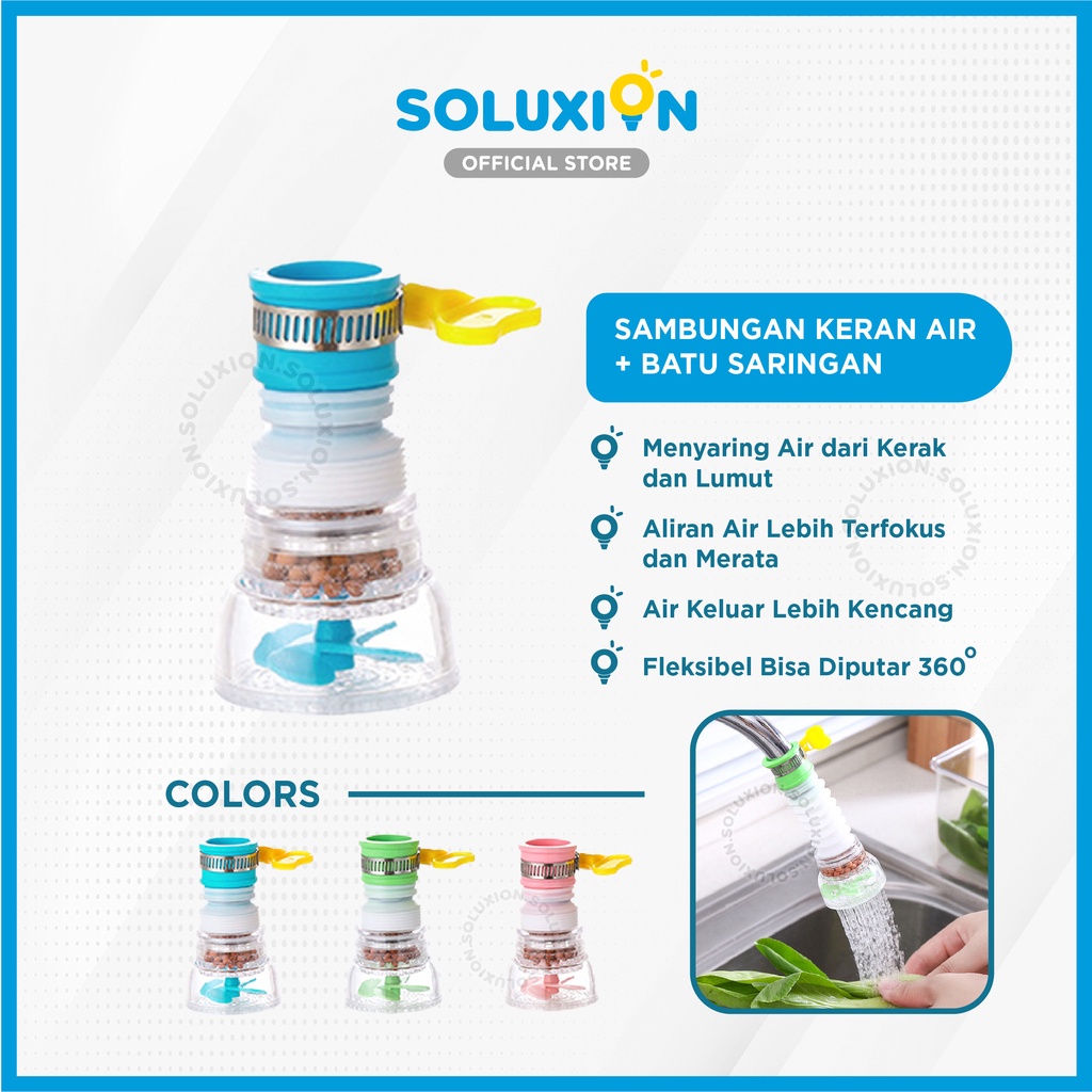 Sambungan Kran Air filter Penyambung Ujung Keran Fleksibel Putar Penyaring Plastik Air kran wastafel