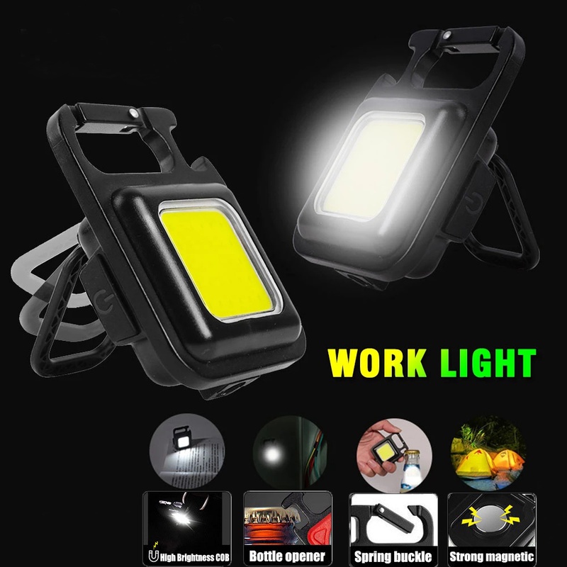 Lampu Senter LED COB USB Mini 3 Mode Tahan Air Untuk Hiking / Camping / Survival / Darurat