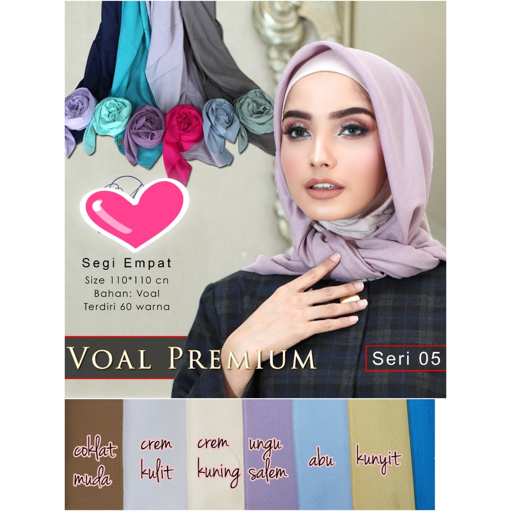 Jilbab Segi  Empat  Voal Polos By AZARA  Part 2 Shopee 