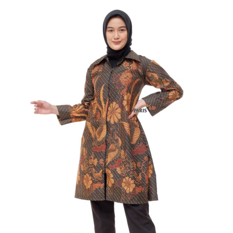 TUNIK BATIK ZIPPER DEPAN TERBARU