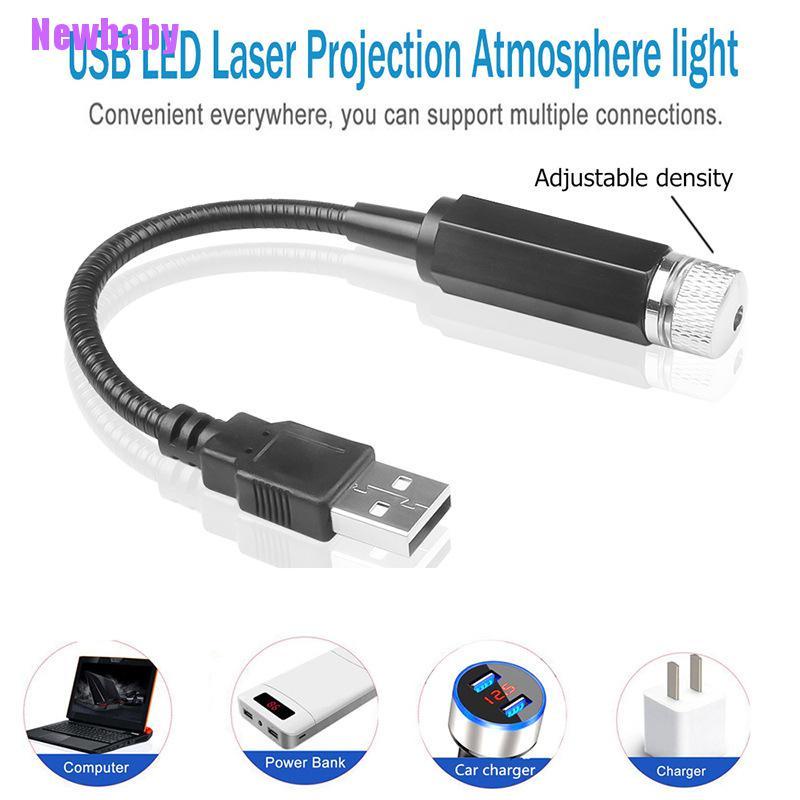 (Newbaby) Lampu LED USB Motif Langit Berbintang Untuk Interior Mobil