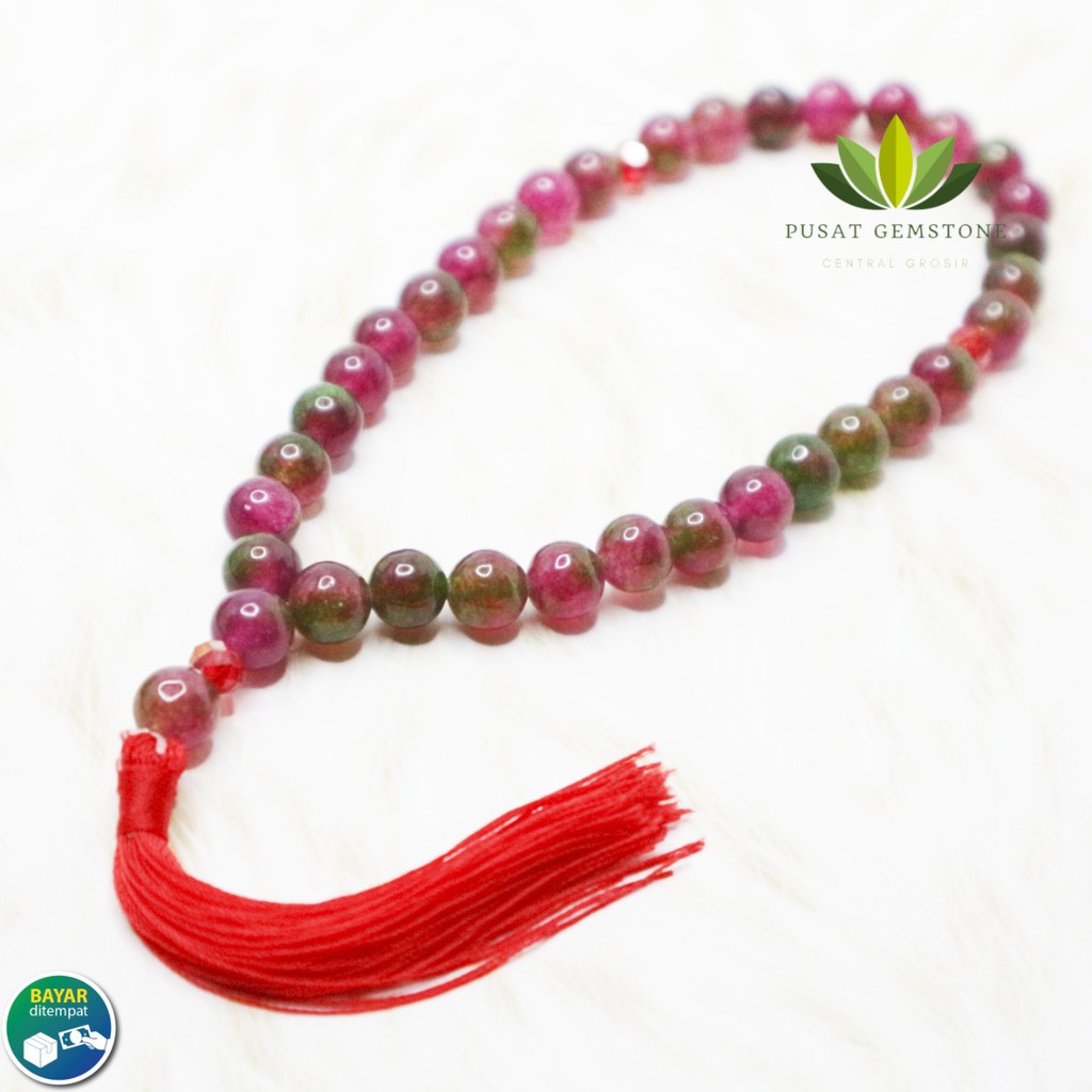 Tasbih Batu Natural Ruby Tanzania 33 butir