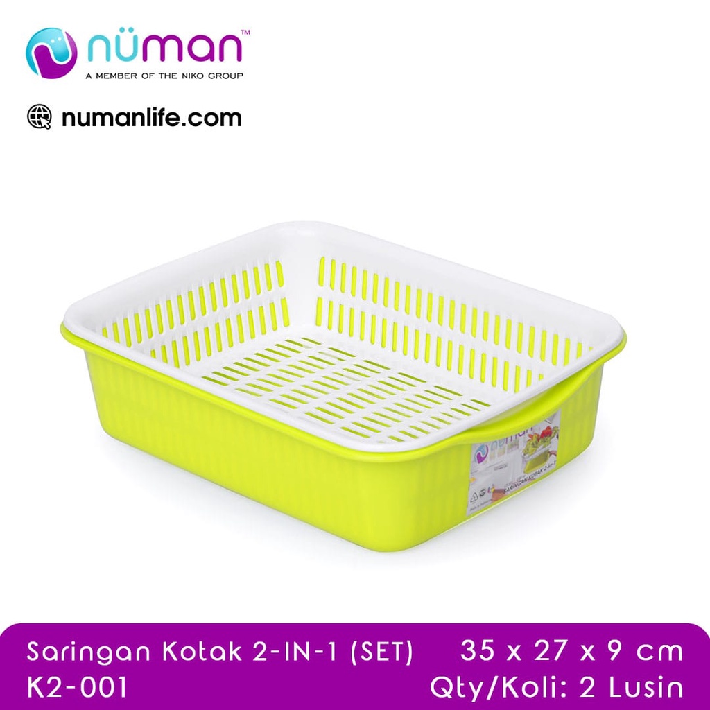 Baskom segi + saringan set / Saringan kotak 2-in 1/ bak pasir kucing / saringan sayur