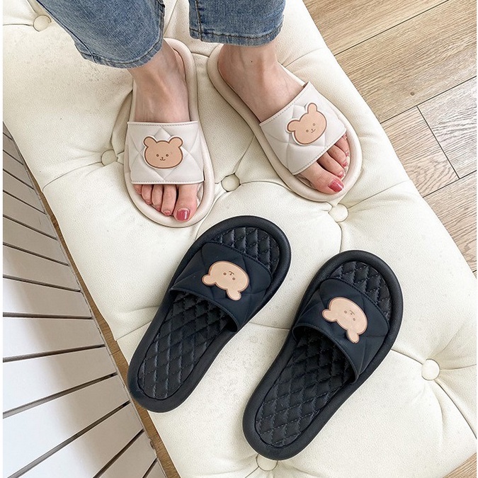 Sandal Jelly Wanita VIRAL !!! Sandal Rumah Hotel Empuk / Sendal Slop Wanita / Sandal Anti Slip / Women Home Sandals / Sandal Tulisan Hello / Sandal Gambar Bear