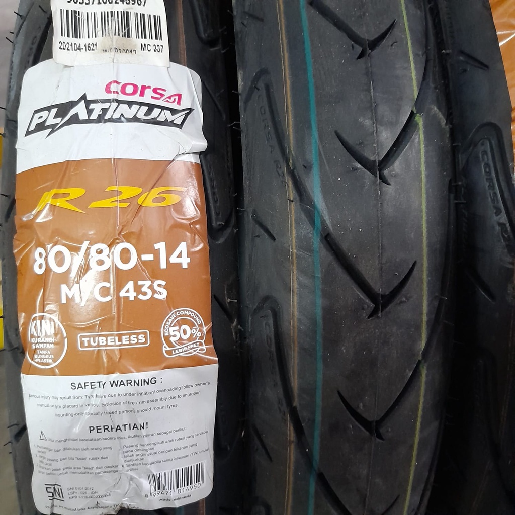 Ban motor matic Corsa R26 80 80 14 platinum tubeless beat mio vario