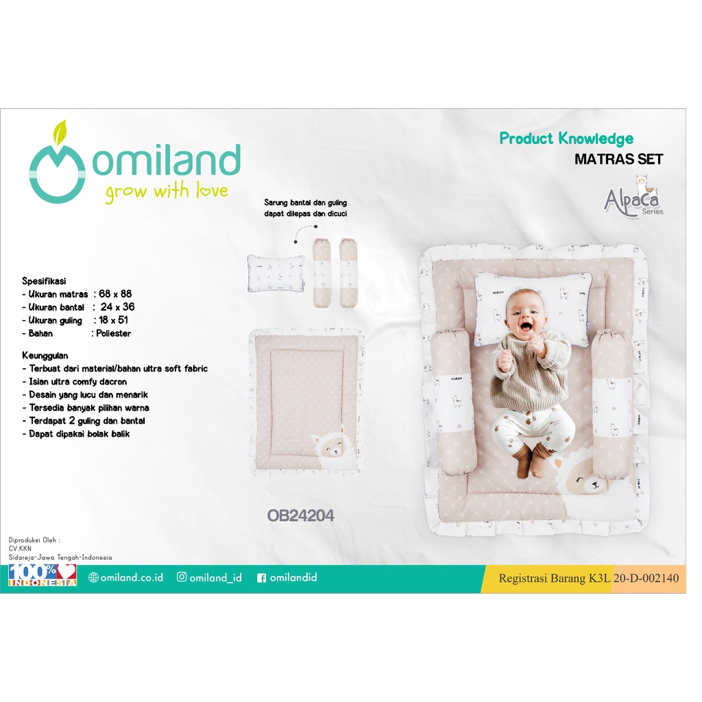 Omiland Alpaca Series Tas Bayi Gendongan Samping Matras Selimut