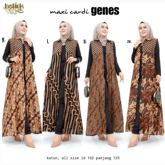 Maxi Cardi Genes Batik Wanita Kardigan Modern Premium High Quality Cewek Muslim Exclusive
