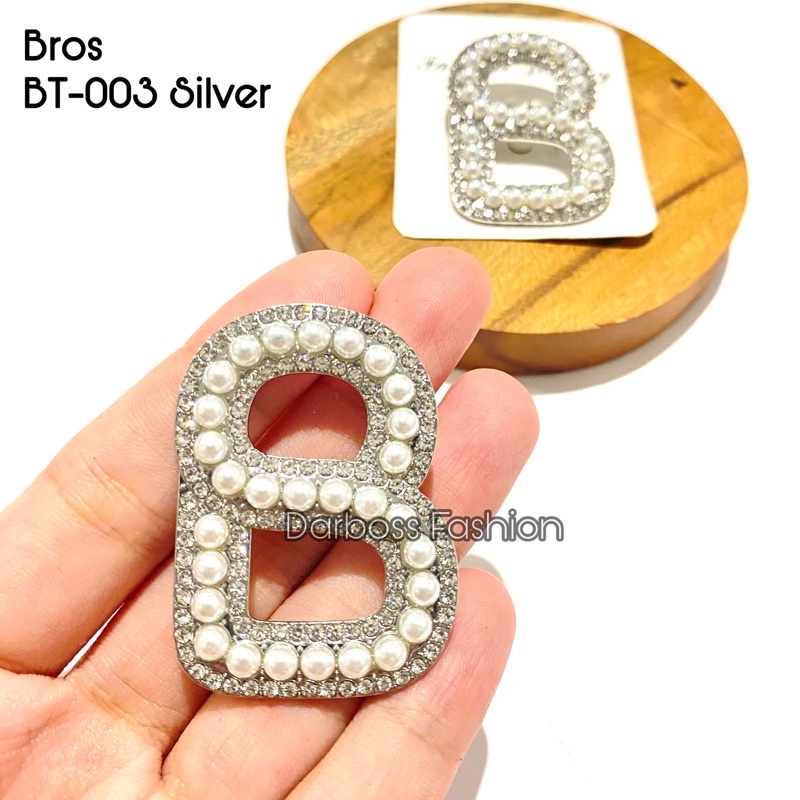(part 1) Bros Jilbab / Bros Bahu / Bros Dada / Bros Dagu / Bros Kecil / Brooch / Bros Pin / Bros Mewah / Bros Premium / Bros Mutiara / bros button / bros B-BT-002 Silver