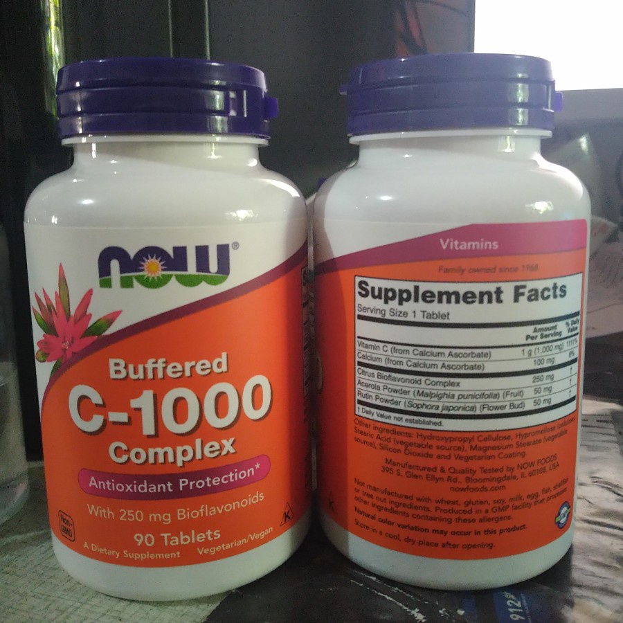 NOW FOODS Buffered Vitamin C Complex 1000 mg Complex 90 tablet Bioflavonoids C1000 Vit C 1000 C-1000