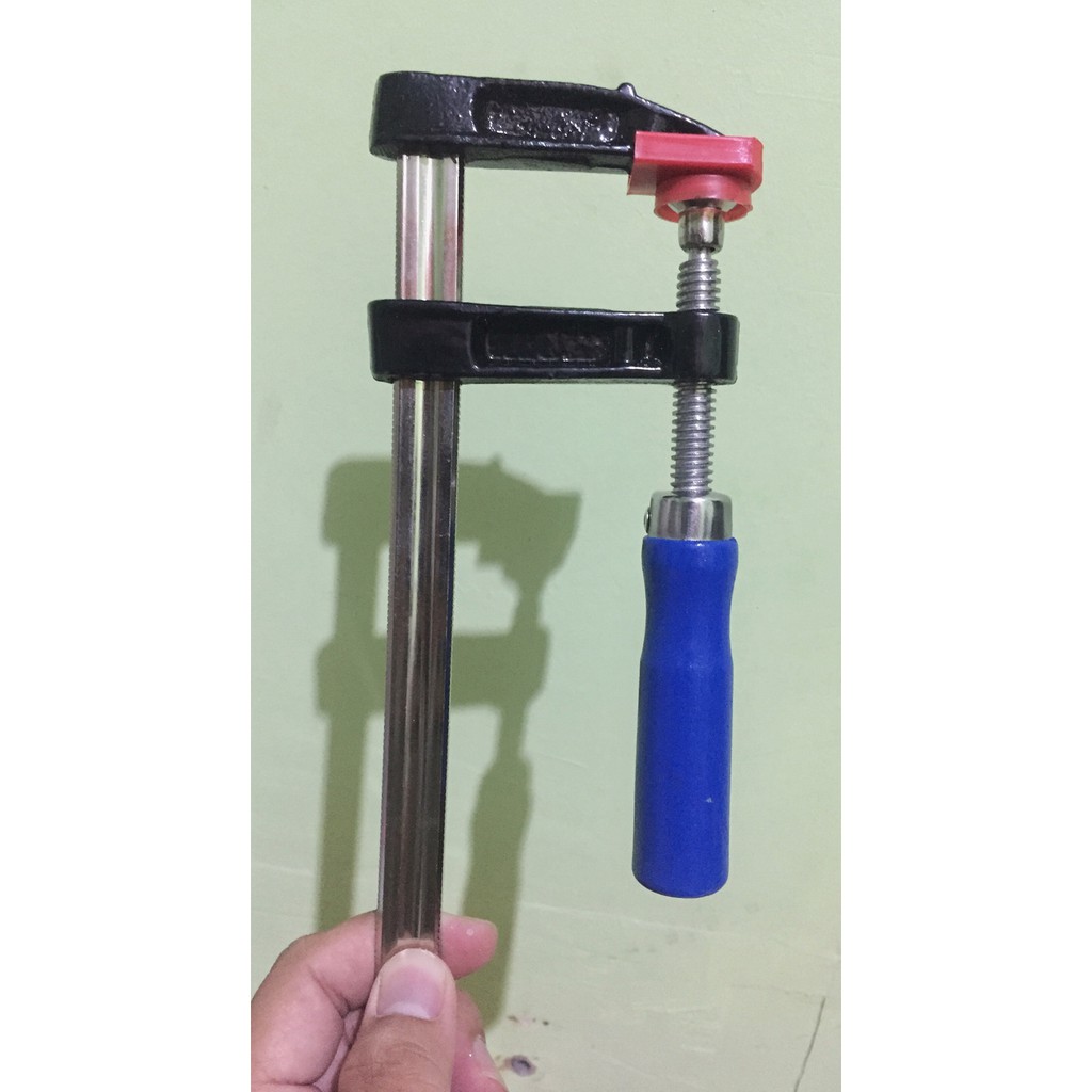 Promo F clamp besi 5x25 - klem catok besi - DIY woodworking terbaik