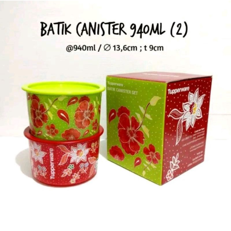 Toples susu snack batik canister 940ml tupperware
