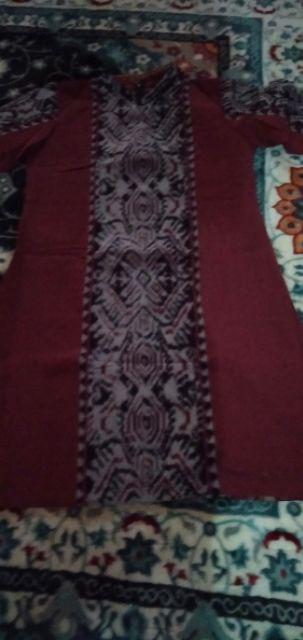 Dress Tenun Jepara Warna Merah