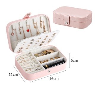 MLP Lebar Kotak Tempat Perhiasan Travel Jewelry Box Penyimpanan Anting Kalung Gelang Cincin Emas Portable Organizer Perhiasan