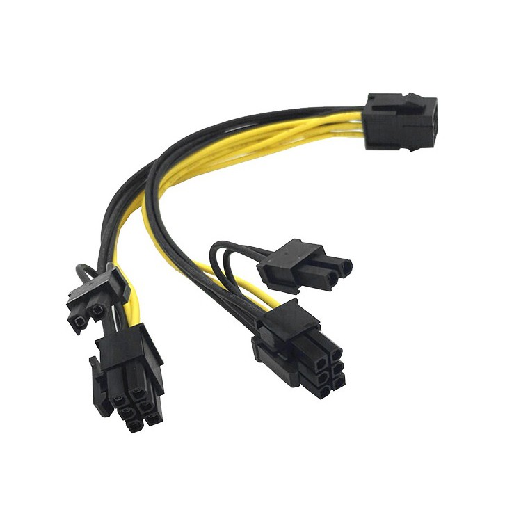 PCIe 6-Pin To Dual 8-Pin 6 2 Video Card Power Adapter Kable