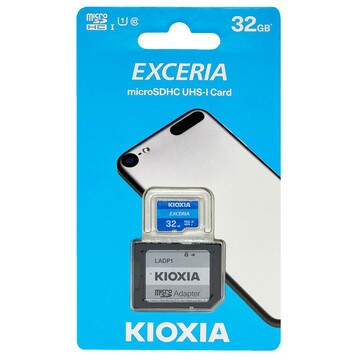 Kioxia Exceria MicroSDHC Class 10 UHS-I 32 GB with Adapter - LMEX1L032GG2