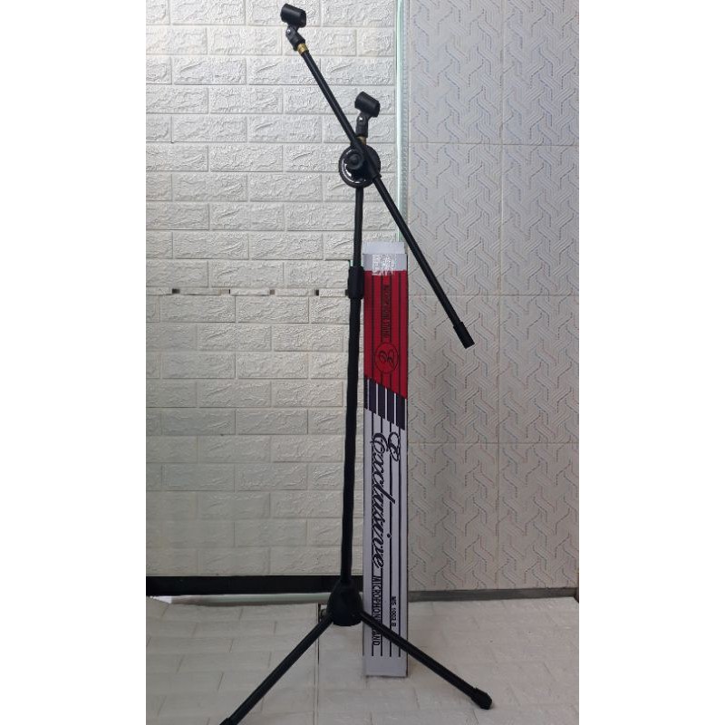 Stand Mic Panjang Double Mic Free 2 Holder Mic