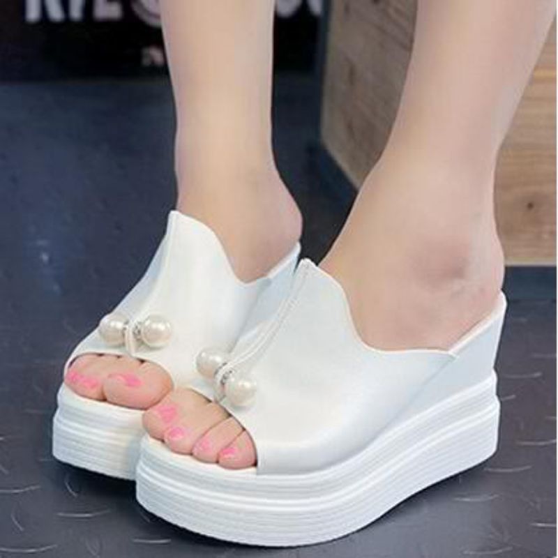 ABBUSHOES Us 106 wedges sol jadi kokop mutiara 7cm