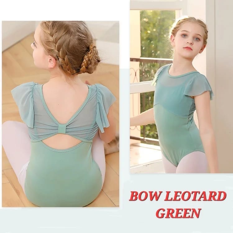 BAJUKIDDIE BOW LEOTARD BAJU BALET BALLERINA GYMNASTIC SENAM ANAK REMAJA CEWEK IMPOR ADEM NYAMAN