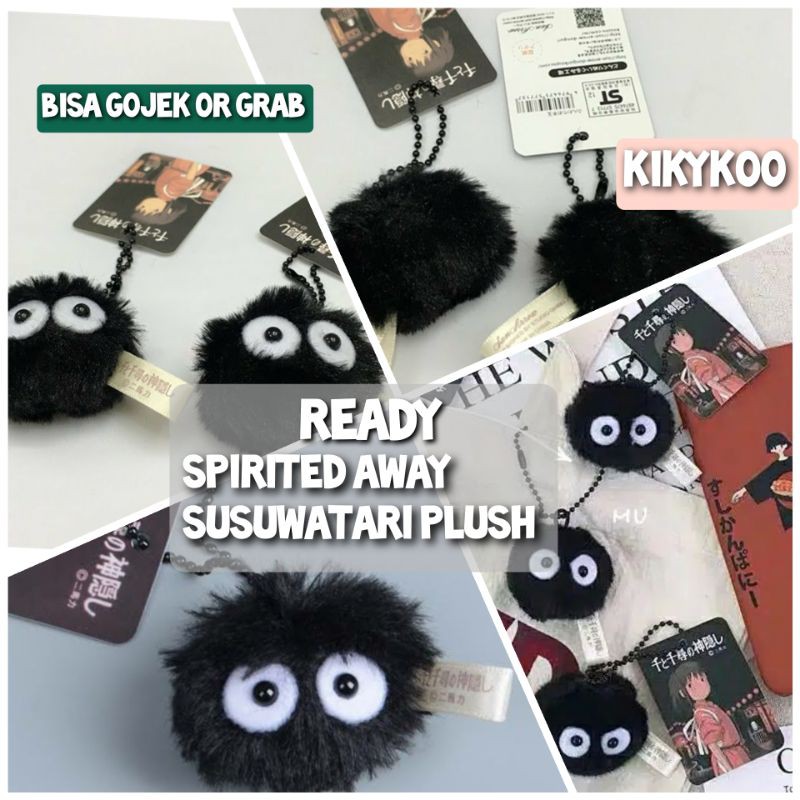 Ready spirited away plush susuwatari ghibli totoro soot plush hayao mizaki