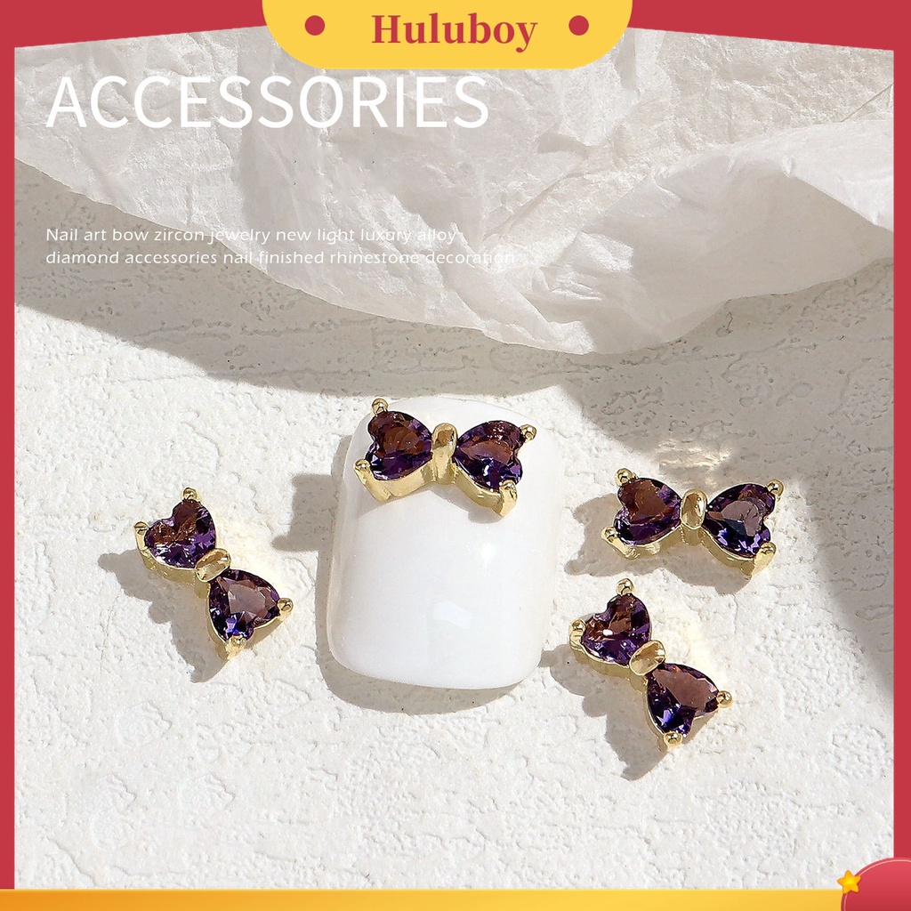 Huluboy Huluboy♡ Ornamen Kupu-Kupu 3D Bahan Cubic Zirconia Glitter Untuk Dekorasi Kuku Wanita Butterfly