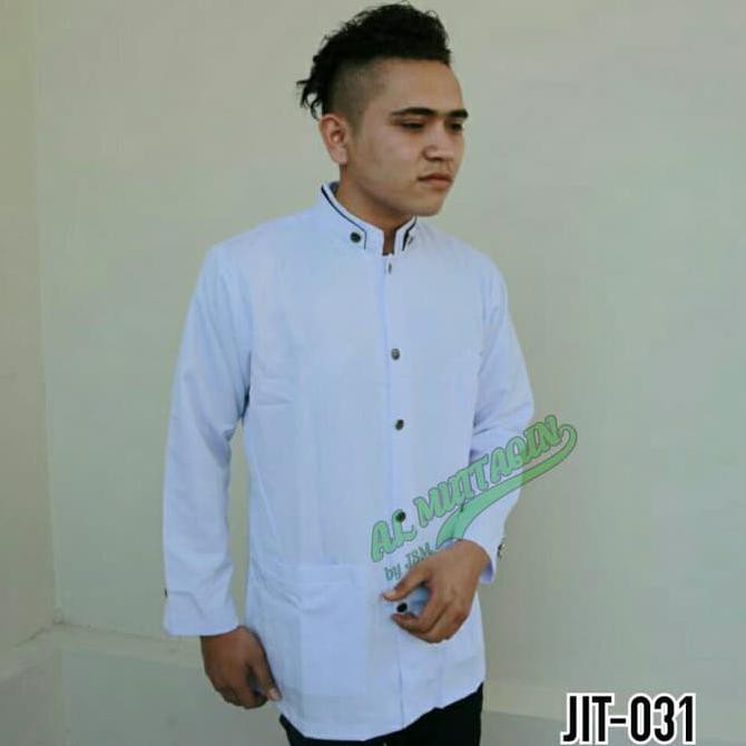 Kualitas Terbaik Jas Koko Jasko Putih Bersih Polos Baju Koko Al Muttaqin Collection - Putih, S