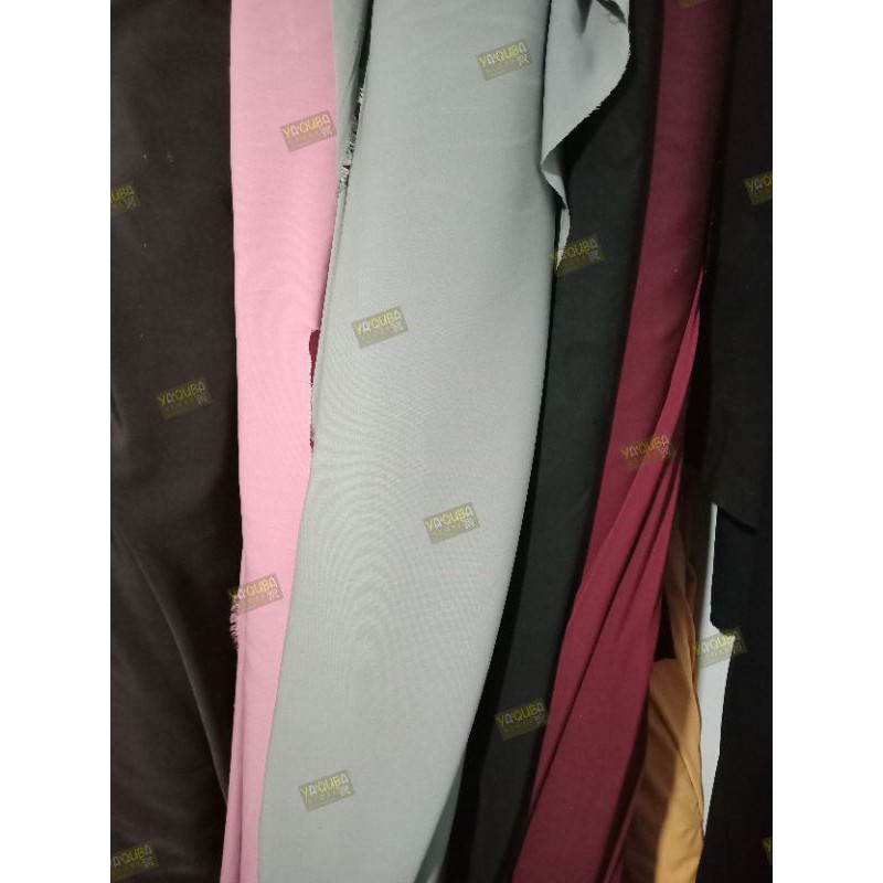 Kain Wolfis Grade A (meteran) WARNA MARON, COKLAT TUA, KUNYIT, BOTOL, HIJAU AL PUKAT, PINK DARWIN