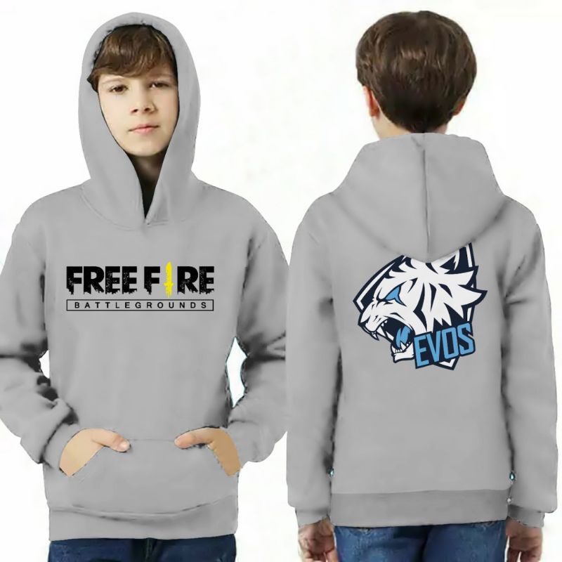 Hoodie Free Fire Evos Anak / Hoodie anak / Jaket ff evos anak / Jaket free fire 6-13 TAHUN