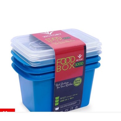 3 Kotak Makan Plastik 1000 ml Victory tersedia / box makan foodgrade