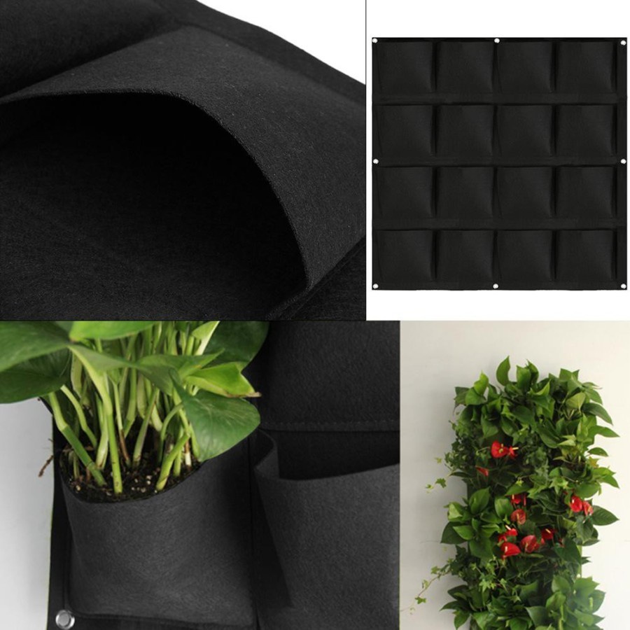 NON WOVEN WALL PLANTER 16 POCKET HORIZONTAL pot dinding 16 kantong