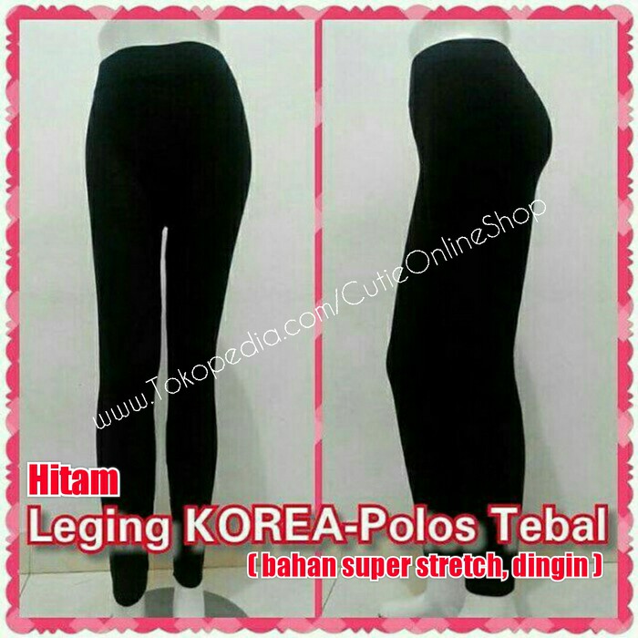 Terlaris Celana Leging KOREA Polos   Hitam  bahan tebal  Murah