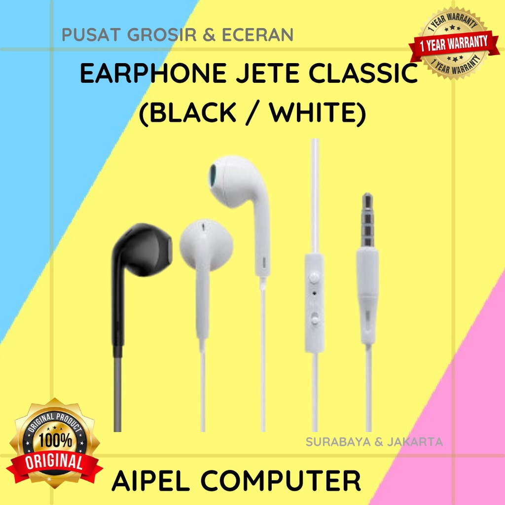 CLASSIC | EARPHONE JETE CLASSIC (BLACK / WHITE)