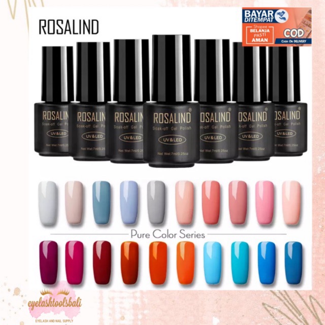 ROSALIND KODE RA 31- 58 SERI 58 WARNA KUTEK GEL POLISH SOLID COLOR SERIES