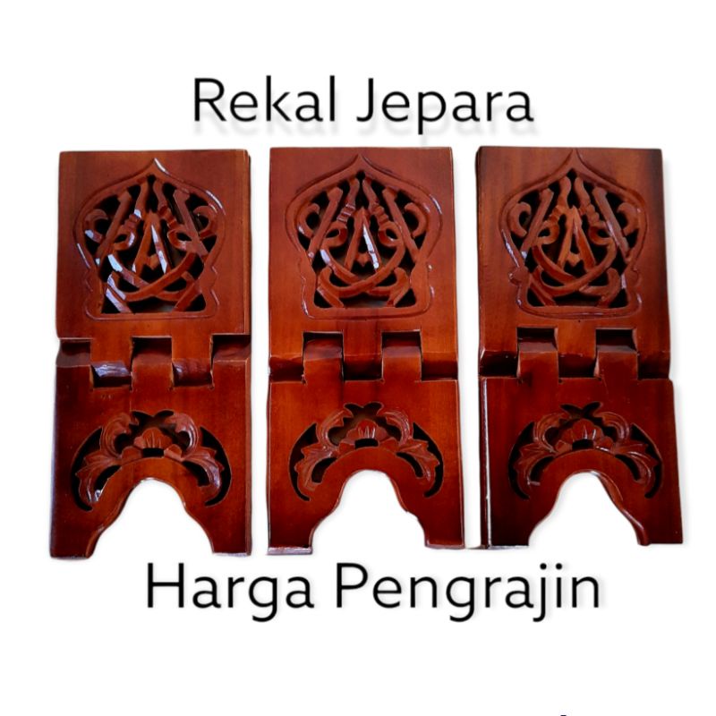 PROMO!!! Rekal Al Quran KUALITAS SUPER Rekhal Meja Baca Alquran Asli Jepara Motif Iqro' &amp; Bunga [ BISA COD ]