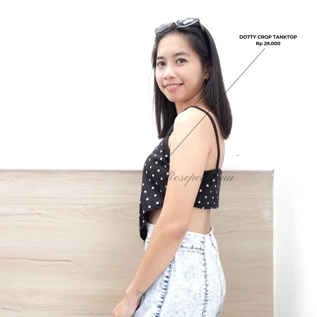 Dotty crop tanktop / tanktop / tanktop wanita / crop tanktop / tanktop crop / tanktop polkadot / tanktop wanita polkadot / bandana tanktop / women tanktop / woman tanktop