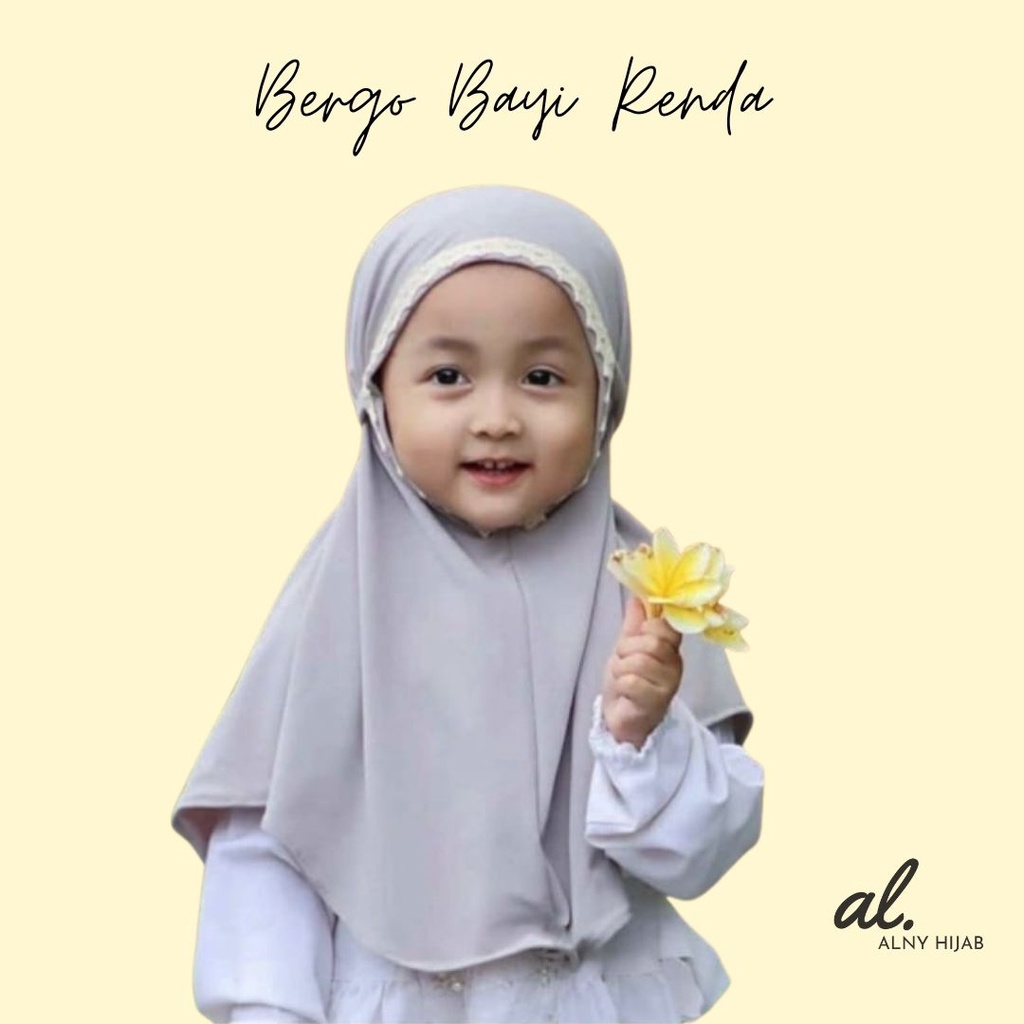 Bergo Bayi Renda kepala Anak Maryam Jilbab Kerudung/anak kids renda kepala 0-1 th