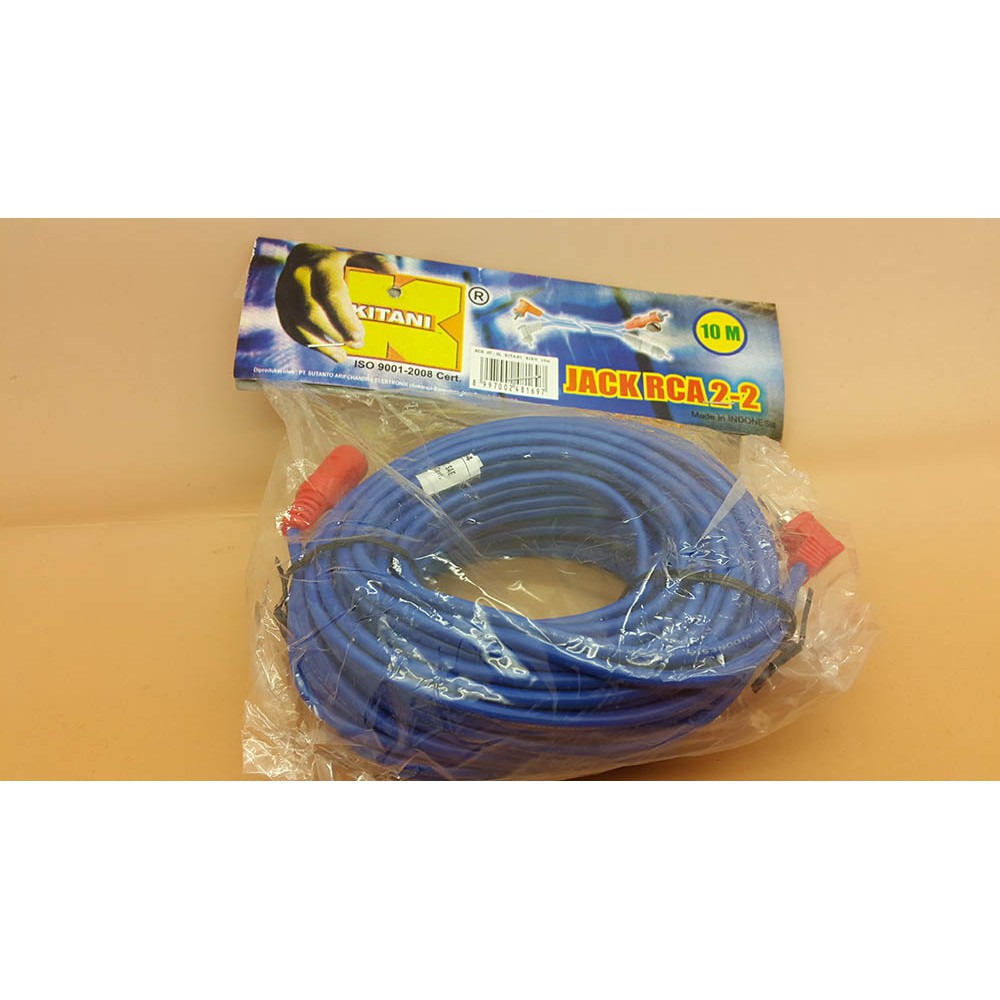 Kabel AUDIO RCA 2 K 2 Male Merk KITANI ( Cable RCA ) Panjang 10m